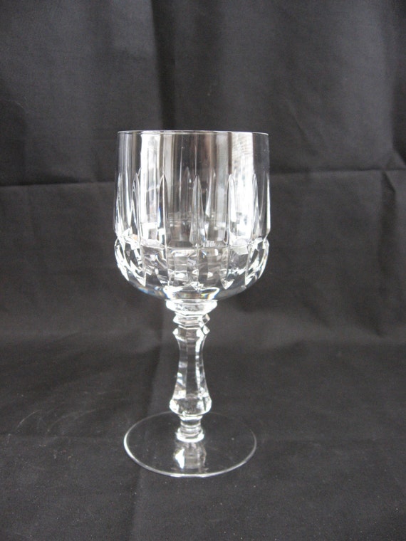 Vintage CUT CRYSTAL Red Wine Stemmed GLASS Goblet Vertical