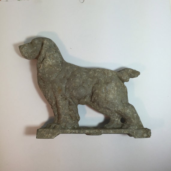 Cast Iron Dog Fence Topper / Cast Iron Dog Figurine / Cast