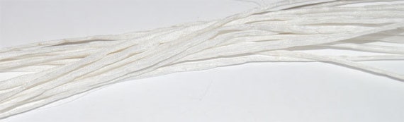 White 1/8 inch hand dyed silk cord in 5 yrd by ColorKissedSilkLLC