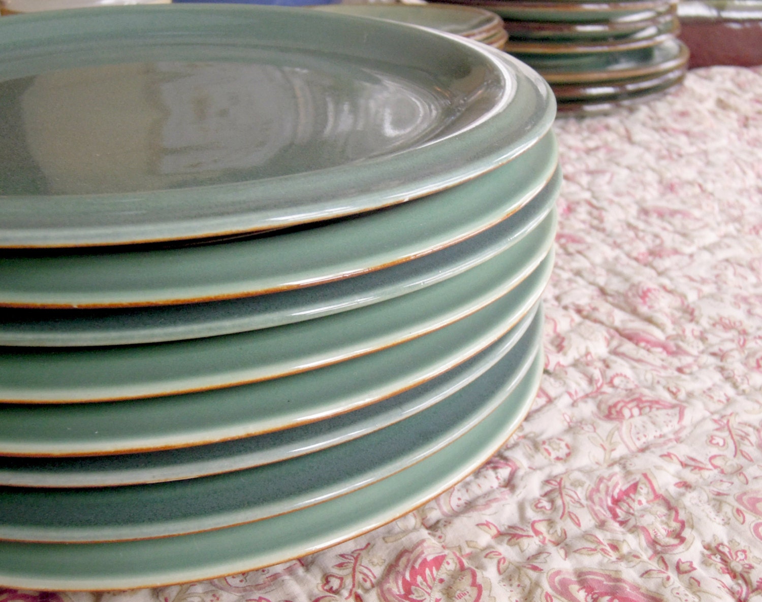 Vintage Ceramic Dinner Plates / Farmhouse Country Style