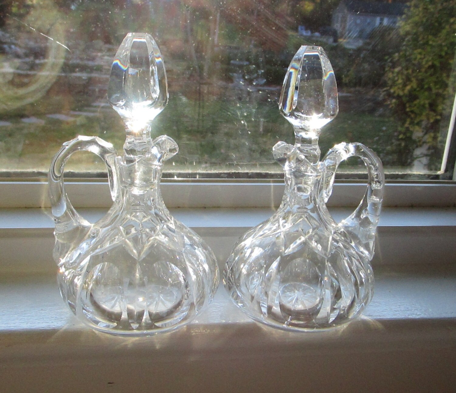 Waterford Crystal Oil and Vinegar Cruets with Stoppers