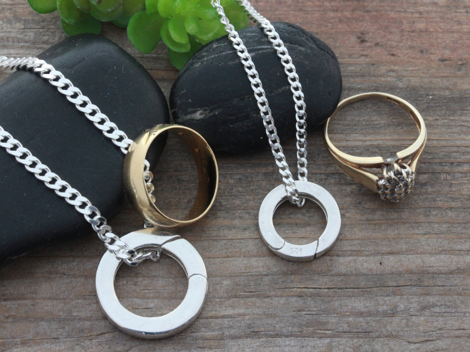 Pregnant wedding ring necklace