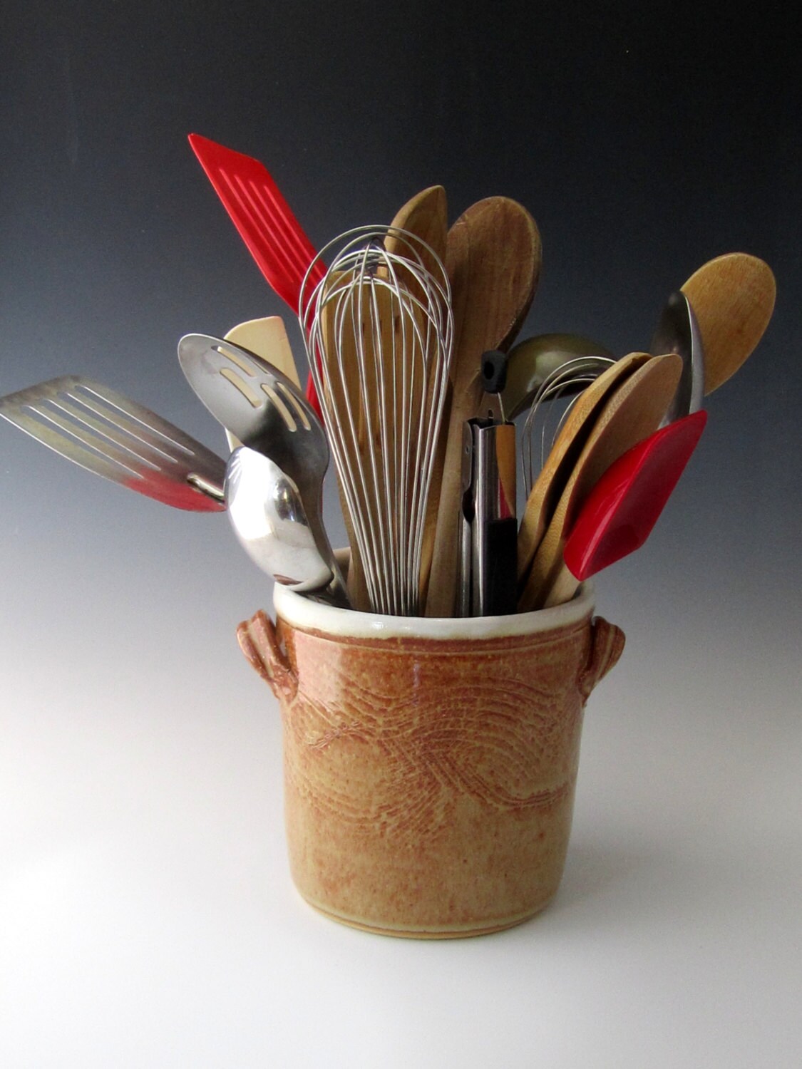 Large Kitchen Utensil Holder Stove-Side Utensil by meshstudio