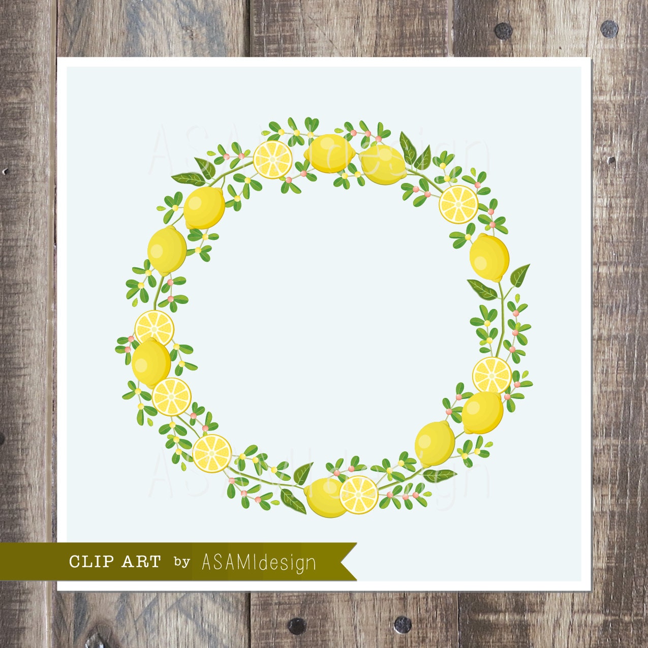 Lemon Wreath Clipart Lemon Clip Art PNG