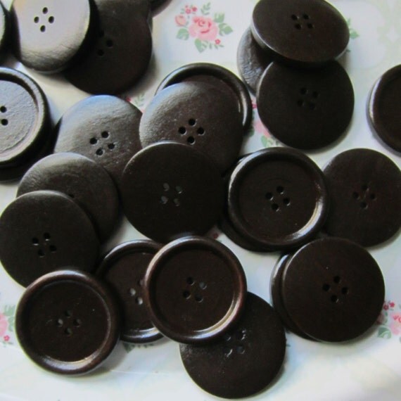 10 Extra Large Wooden Buttons. 40mm 1 5/8. Big by handmadesource