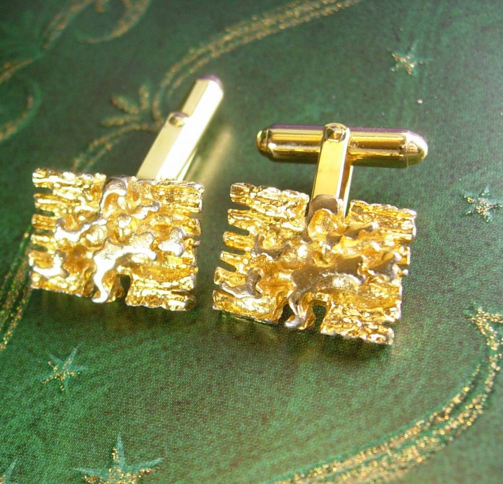 Christian Dior Cufflinks Vintage Golden Nugget Kaflinks
