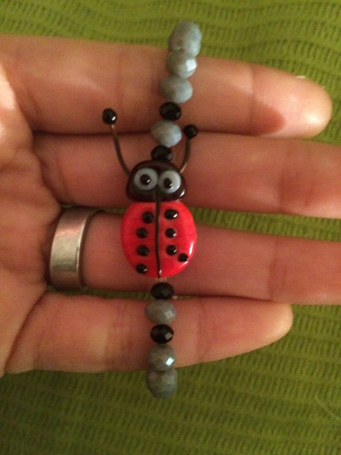 Items similar to Ladybug Bracelet on Etsy