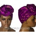 ... African Headwraps , African Hair Wraps ,Purple Gold ,