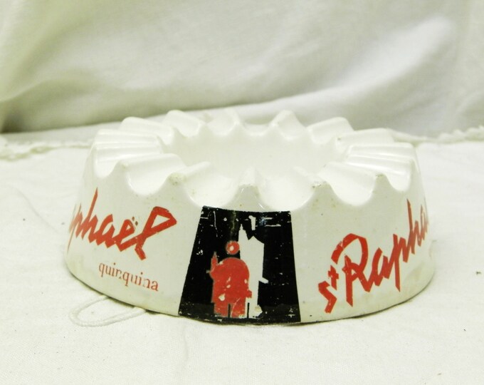 Vintage French Mid Century St Raphael Ceramic Ashtray, 1960 Retro Bistro Café Decor, 60s /50s Smoking Ash Tray from France, Brocante