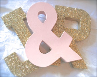 Glittered LETTERS Wedding Decor and Home Decor, Self Standing Letters