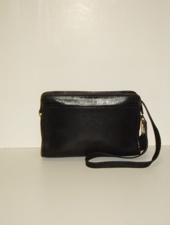 COACH Black Leather Shoulder Purse, Vintage Crossbody Bag, Made in New ...