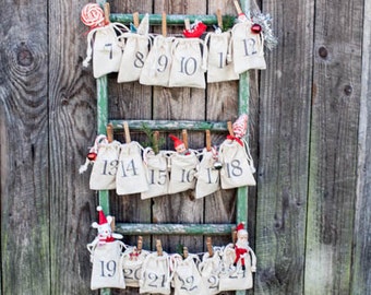 Advent Calendar Bags | Christmas Decor | Advent Bags | Advent Bags