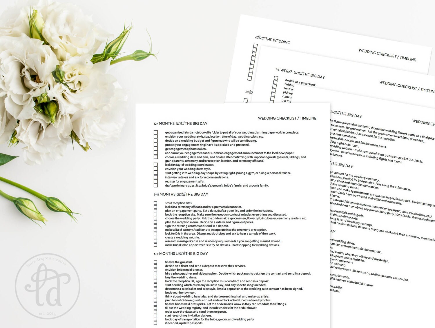 wedding checklist printable instant download