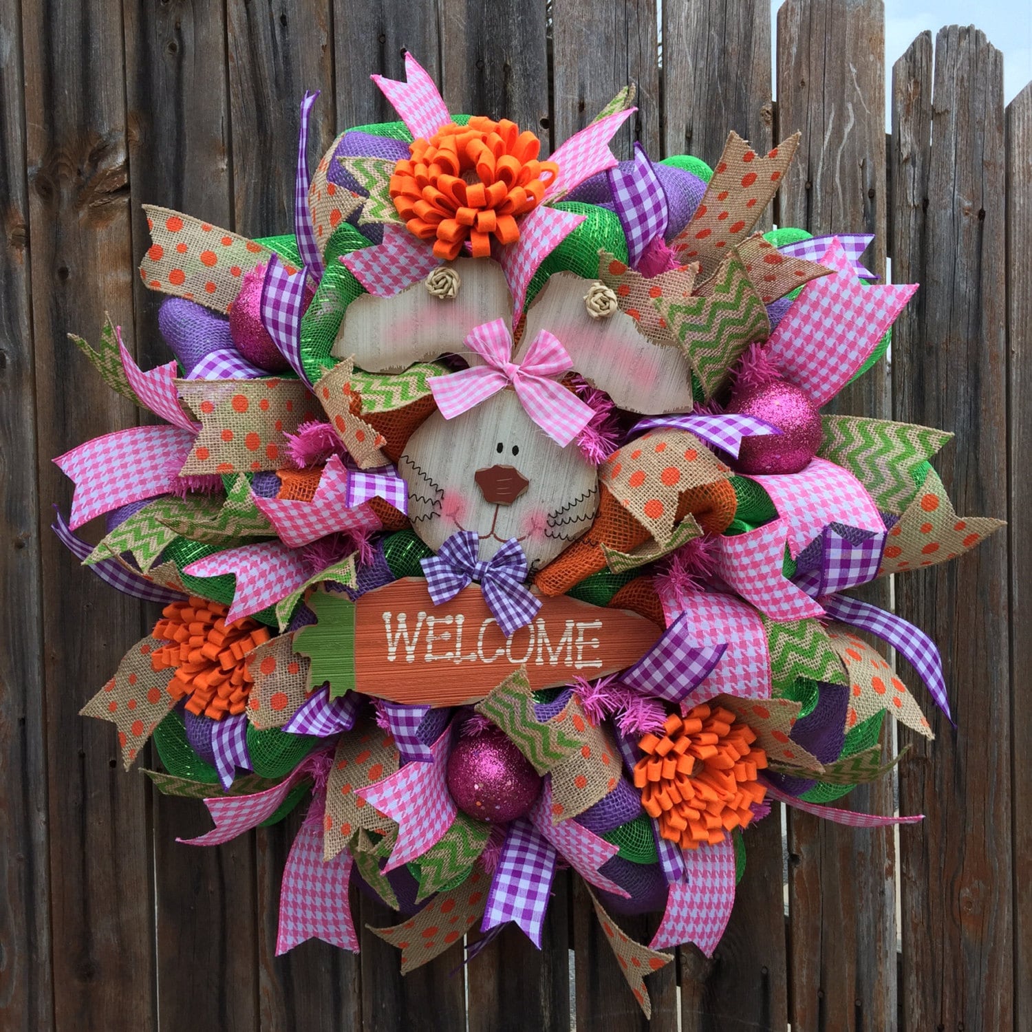 Deco Mesh Spring Wreath Easter Wreath Spring & by GoblinsandHolly