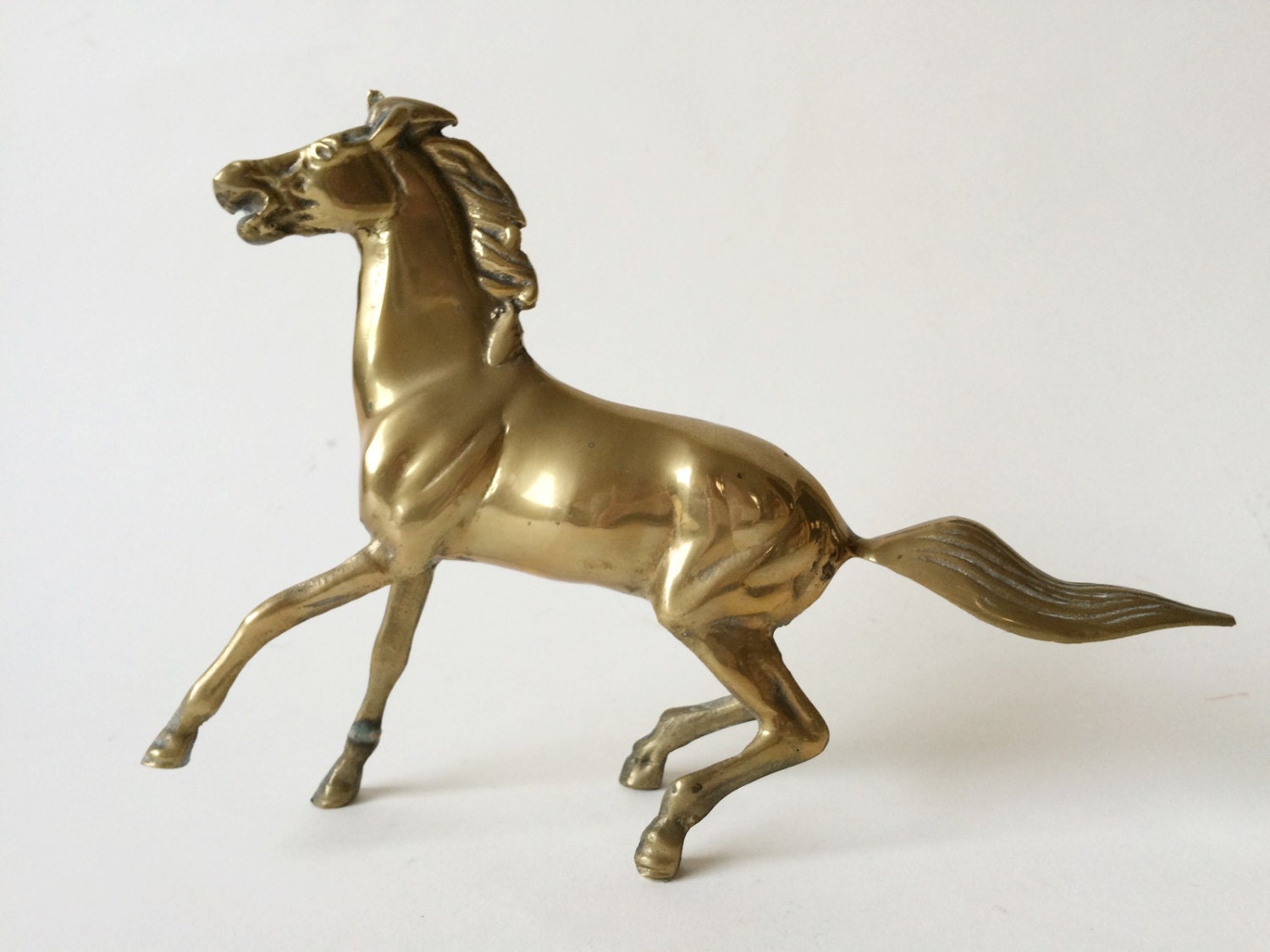 Vintage Brass Horse Stallion Figurine