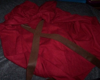 Spartan Cape from 300 - King Leonidas - CAPE ONLY - Linen Blend - Red Cape - Option for Straight Hem or Battle Damage - Made to Order