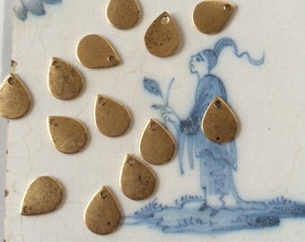 Vintage Brass Finding, Tear Drop Findings, Tear Drop Name Tag, 9mm, 20 Pcs