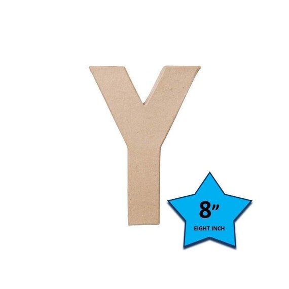 Paper Mache Cardboard Letters 8 Inch - Letter Y - Paper Craft Party Decor Supplies Il_570xn