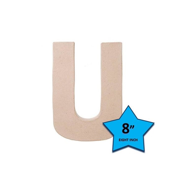 Paper Mache Cardboard Letters 8 Inch - Letter U - Paper Craft Party Decor Supplies Il_570xn