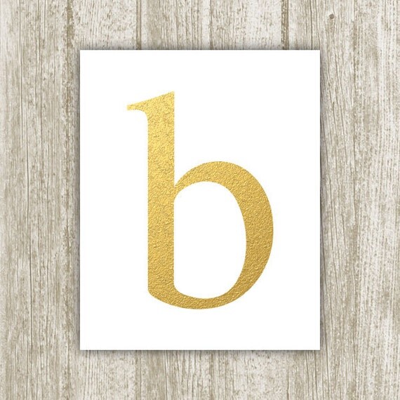 Gold Letter B Printable 8x10 Instant Download By SavvySilverArt