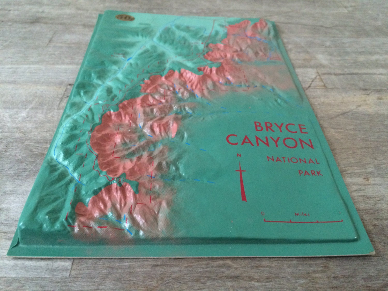 Vintage National Park Topographic Map Model Bryce Canyon
