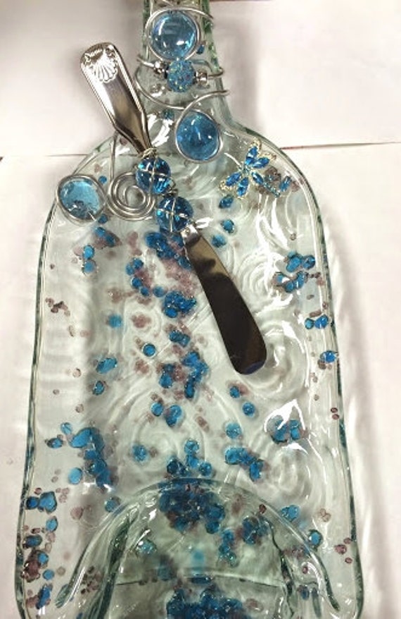 Swirl Melted Wine Bottle Cheese Board Hors by CraftsArtsMoreofPA