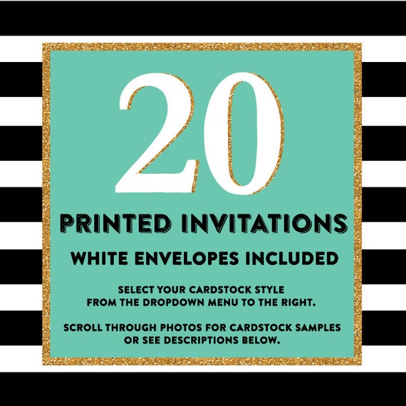Set of 20 printed invitations / cards by LaLunaDesigns on Etsy