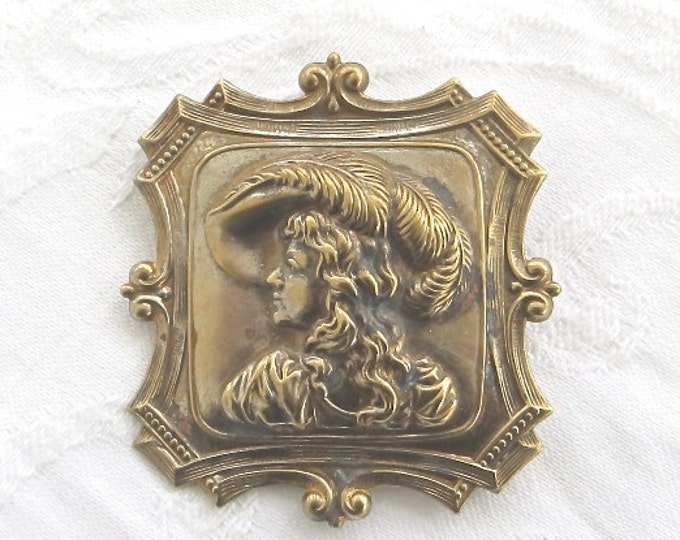 Antique Rembrandt Brooch, The Prodigal Son in the Tavern, Self Portrait, c. 1635, Old Masters Jewelry