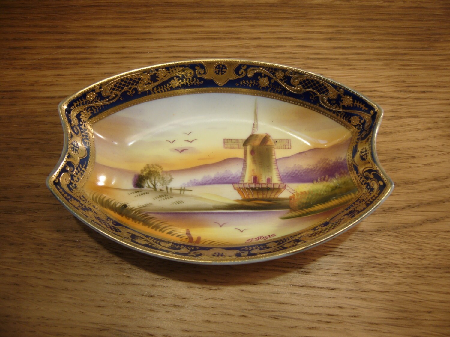 Vintage 1920s hand painted Japanese Old Mill China