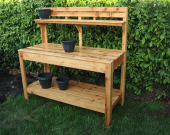 Cedar potting bench