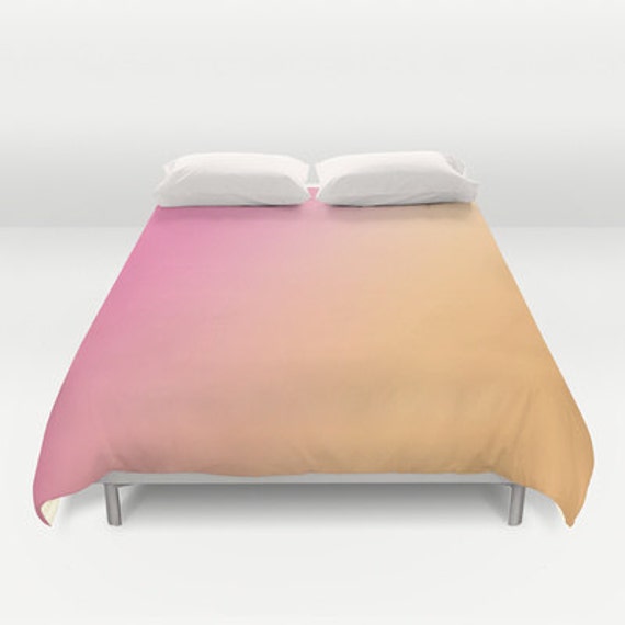 Pink to Orange Ombre Bed Cover - Duvet Cover Only - Bed Spread - Ombre ...