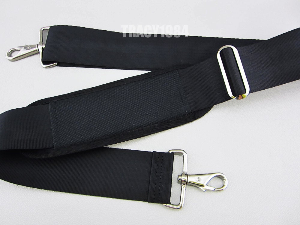 2 wide Adjustable Black Nylon Webbing Bag Purse Strap