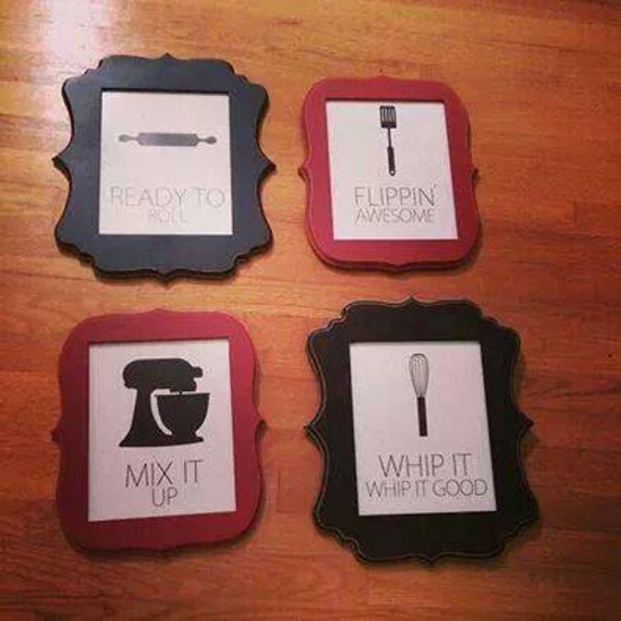 Modern Kitchen Silhouette Printable Wall Art Set Wall Decor