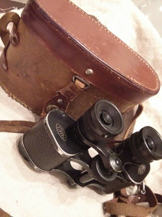 Antique French Mohrson Binoculars with Leather Case by renew2u