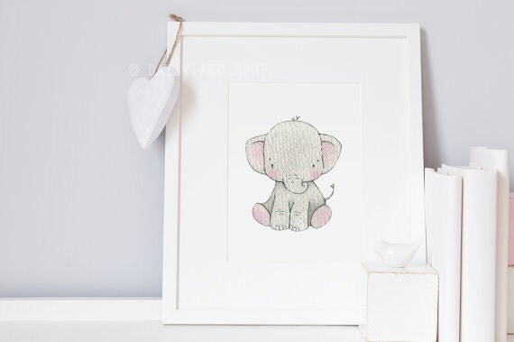 Baby Elephant, New Born Art, Picture for baby, Nursery Art, Neutral Modern, Unisex Nursery Art, Kid's Safari Art, Africa Animal Print