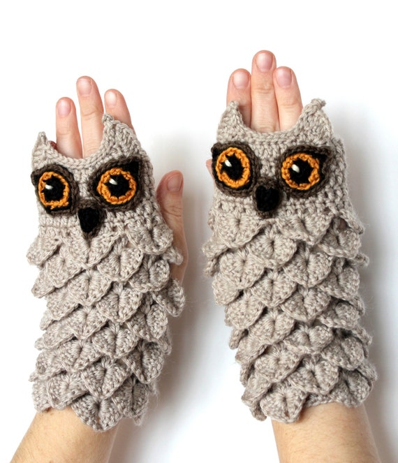 for her ideas gift crochet Ideas, Winter Her, Hand Fingerless Gloves, Owl, Gift Crocheted For