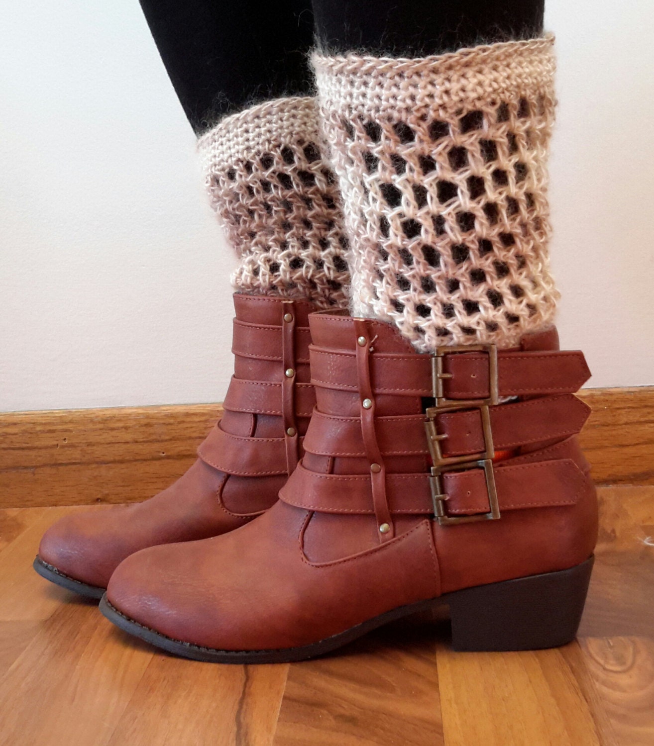 Crochet ankle boot cuffs. boot toppers. ladies size. by BeadGs