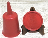 RARE Vintage 1955 Tupperware Red Millionaire Line Funnel Ketchup Container Tupper Seal 297-4