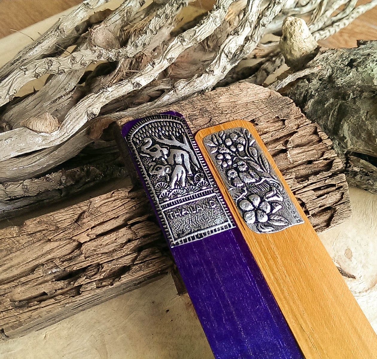 Wooden bookmark handmade 2 pieces