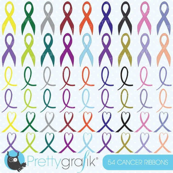 54 cancer ribbon clipart commercial use, vector graphics, digital clip art, digital images - CL504 Il_570xn