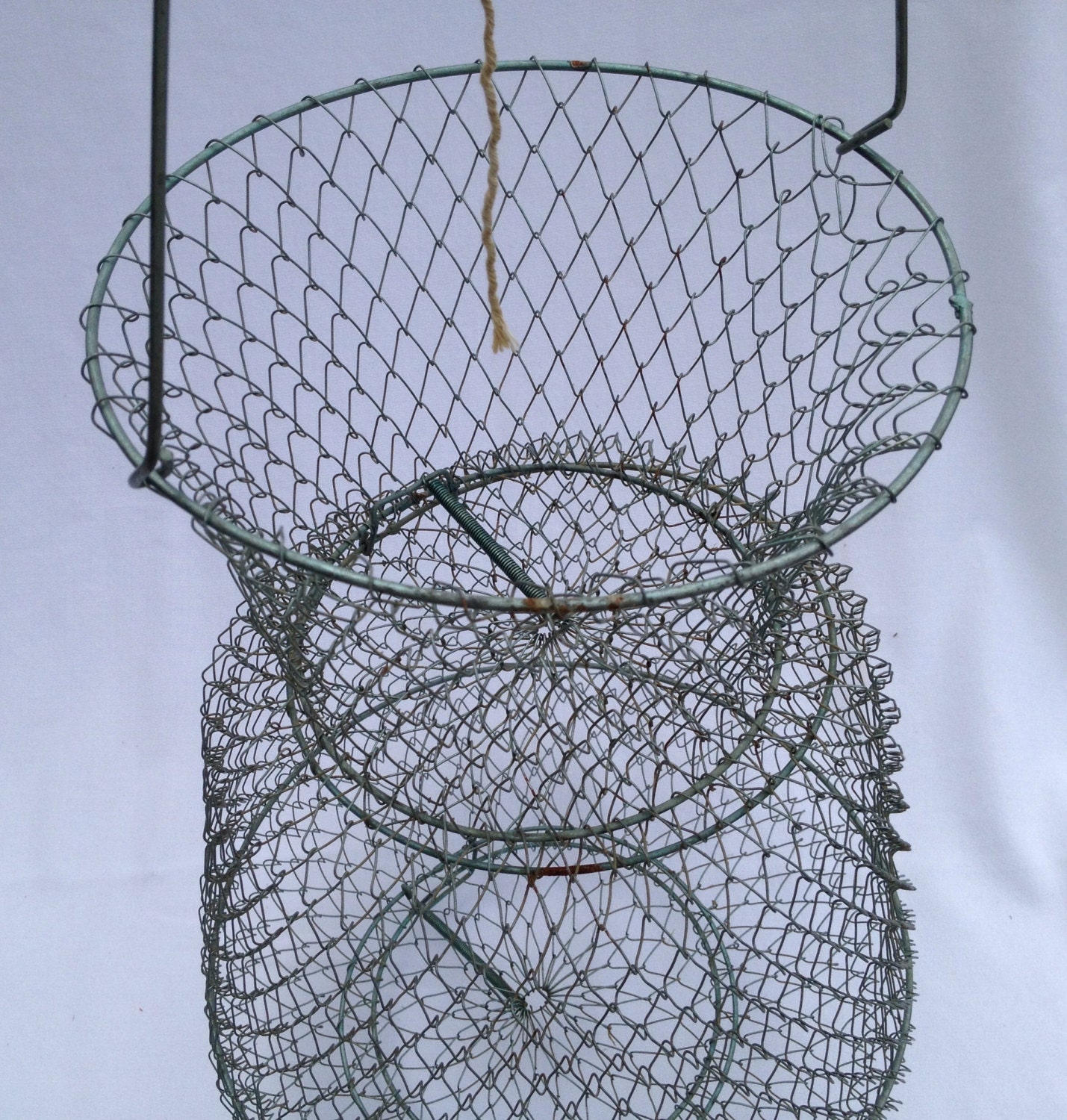 Vintage Large Fish Basket Fishing Basket Wire Basket
