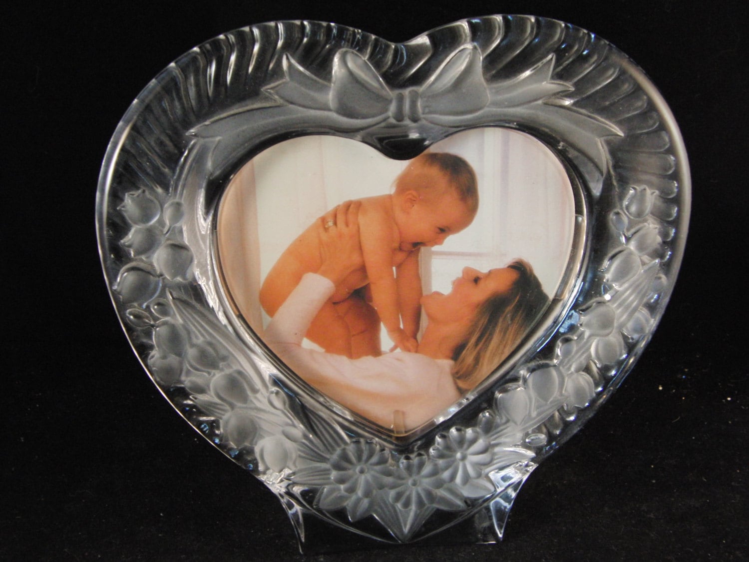 Glass Heart Shaped Photo Frame