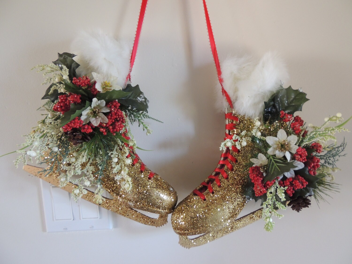Gold Adult Women's Ice Skates by MemaneseMakins on Etsy