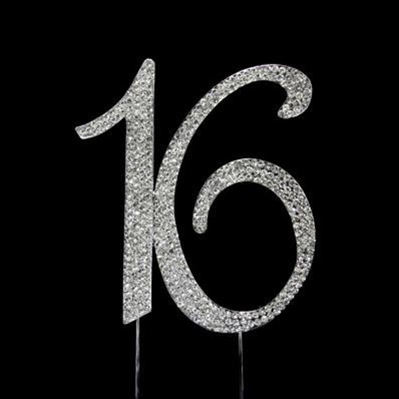 Silver Sweet Sixteen Sweet 16 Rhinestone Cake by onlinepartycenter