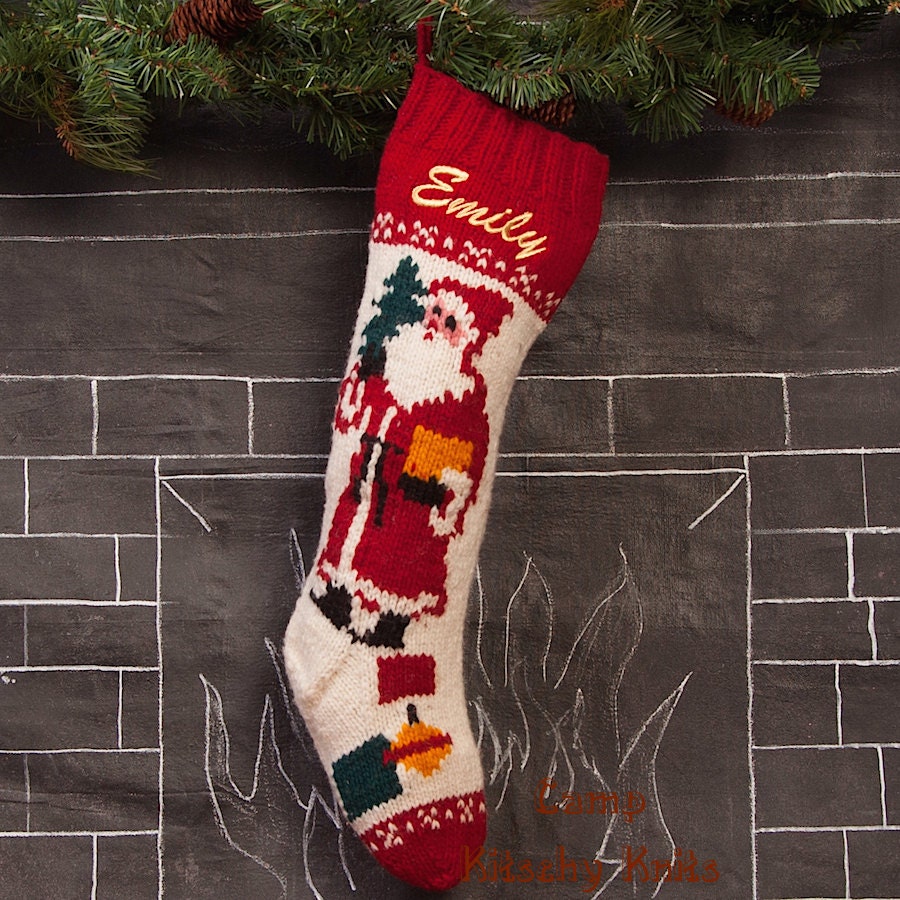 Knitted Christmas Stockings / Personalized Christmas Stocking