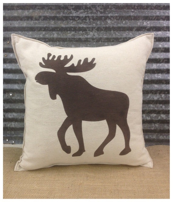 Decorative Pillow with a Moose silhouette. COMPLETE pillow.
