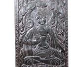 VASTU Veda Antique Vintage Handmade Wooden Wall Hanging Beautiful Buddha Wall Panel