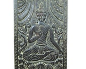 Indian Antique Carving Wall Panel Lord Buddha Vitarka Teaching Door Panels Yoga 72" X 36"