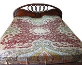 Reversible Throw Bed Sheet King Size Vintage Hippie Boho Bed Cover
