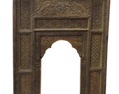 Antique Welcome Gate Arch Frame Teak Wood Pecock Carved Furniture-Indian Inspired